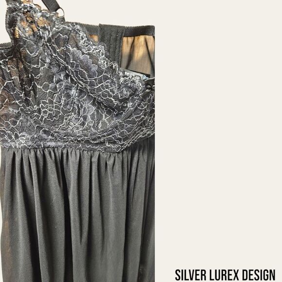 TORRID BLACK STRAPPY LUREX LACE BABYDOLL 2X - Picture 3 of 14